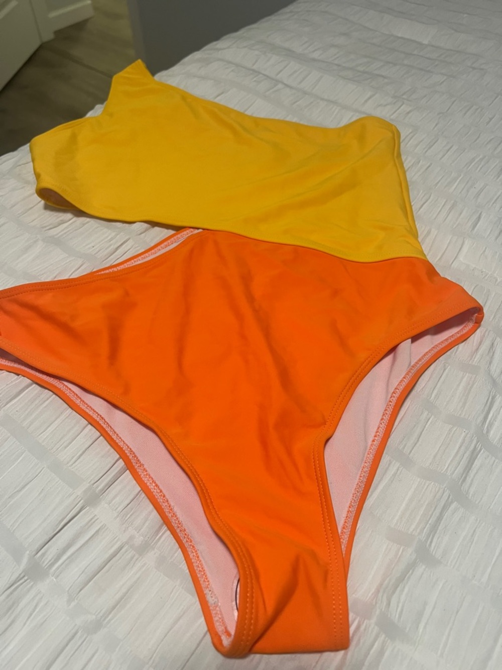 Kids One-Piece Swimsuit - Yellow & Orange Colorblock